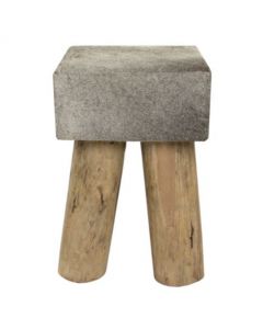 hocker kuh grau quadratisch 45cm