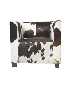 chaise club vache brun foncé/blanc 73cm (palette)