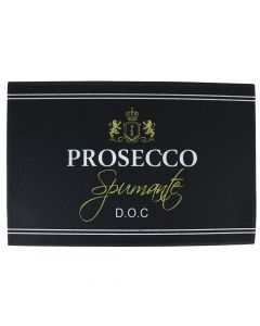 deurmat wijn prosecco zwart 75x50cm