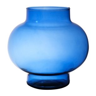 Deborah souffle a la bouche recycle Vase ventre bleu h23 d23 