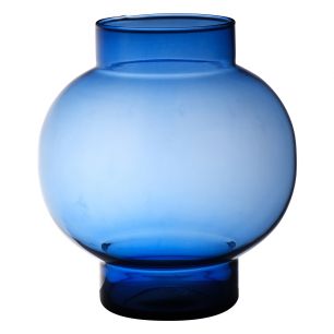 Deborah souffle a la bouche recycle Vase ventre bleu h26 d26 