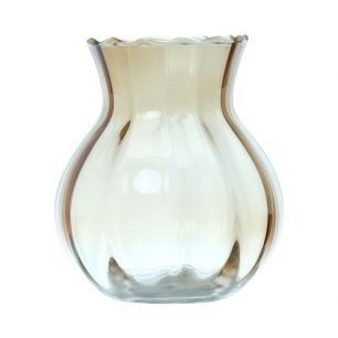 Yves Swirl Belly Vase beige h13 d11 