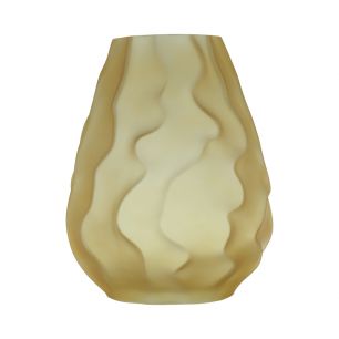 Crinkle Vase ventre jaune h26 d21 