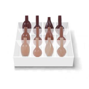 Bottle Vase Display 4 assorti h12 d9 (12pcs)