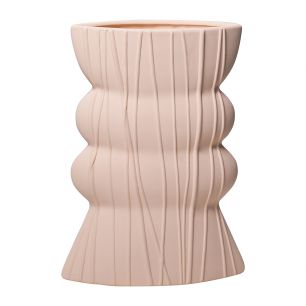 Elin Lines Planter Ceramic beige h29 d21 