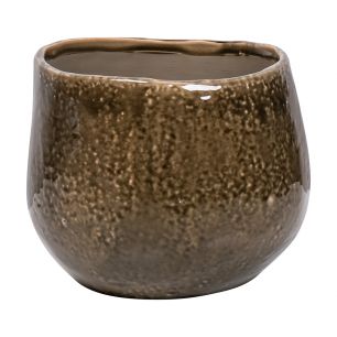 Speckle Planter Ceramic olive green h14,2 d15,6 