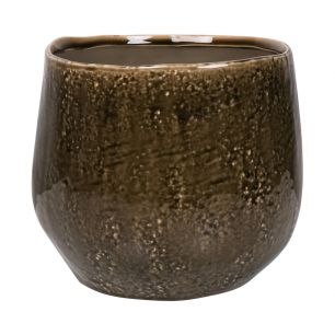 Speckle Planter Ceramic olive green h16,3 d18,8 