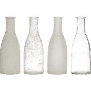 Kraft-Box Bottle Vase white-frost h18 d6x26,5cm (set of 4)