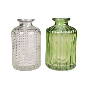 Mini Blisterset Vase une fleur vert h10 d6,5 (no ean)