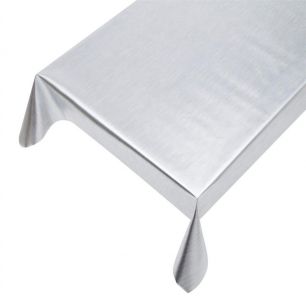 Metallic Plain Pvc Tablecloth silver 137cmx20mtr 