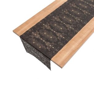 Lace Runner Black Pvc Tablecloth black 50cmx20mtr 