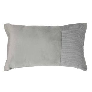 Cushion velvet l. grey & corduroy 30 x 50 cm