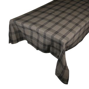 Black Check Tablecloth Textile sage 140x300cm 