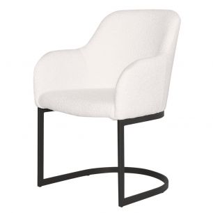 Dining room chair Swinger Bouclé and Velvet Ted - Ivory