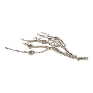 Bougeoir branch argent h18 d70x48cm