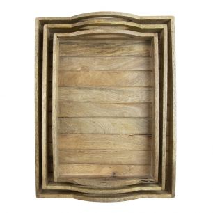 tray mango wood rectangle 45/40/36 x 35/30/25 x 4cm (set of 3)