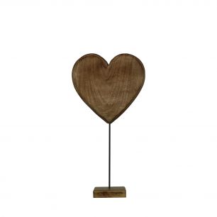 staand hart mango hout h27 d12x12cm