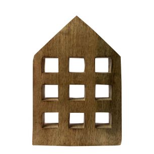 Decoratie House mango hout h15 d10cm