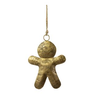 Hanging Decoration gingerbread man gold 16x20x35cm