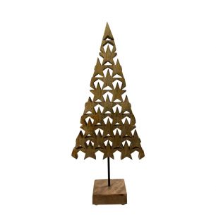 Christmas tree on foot stars mango wood h30 d21cm