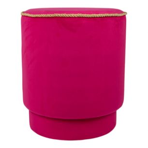 pouf velours or fuchsia 38x38x45cm