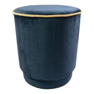 pouf velours or navy 38x38x45cm