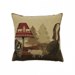 gobelin kissen winter lampe 33x33cm