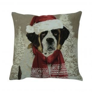 gobelin kussen kerst st. bernard 45x45cm