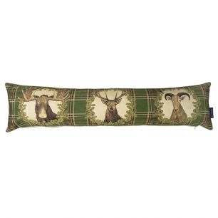 gobelin draught excluder green check deer 20x90cm