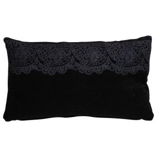 Cushion lace print 30x50 Black