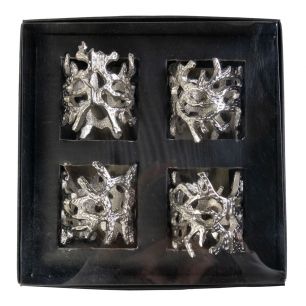 Napkin Ring antler silver 4x5cm (set of 4)