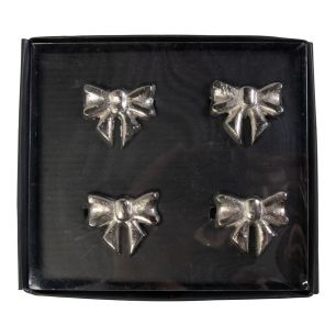 Napkin Ring bow silver 5x4,5cm (set of 4)