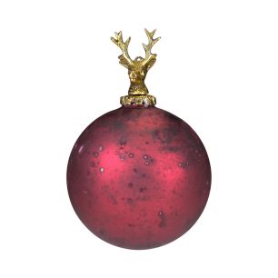 boule de décoration cerf rouge 12cm