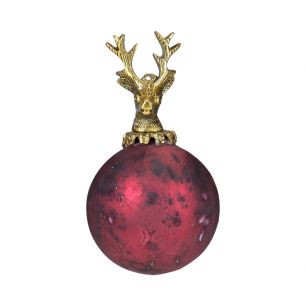 boule de décoration cerf rouge 8cm