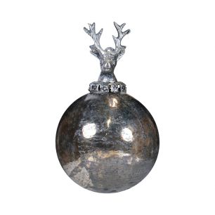 boule de décoration cerf argent 10cm