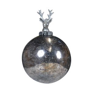 boule de décoration cerf argent 12cm