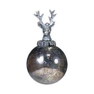 boule de décoration cerf argent8cm