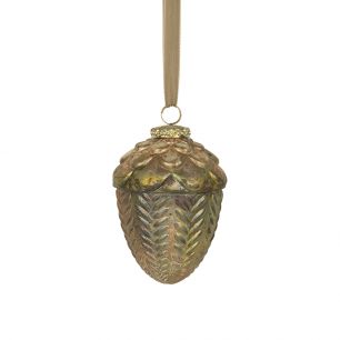 decoratie eikel antiek groen 13cm