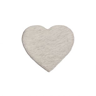 coaster cow hide heart grey 14cm (bos taurus taurus)