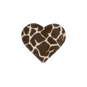 coaster cow hide heart giraffe 15cm (bos taurus taurus)*