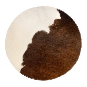 placemat cowhide round brown/white Ø38cm (bos taurus taurus)