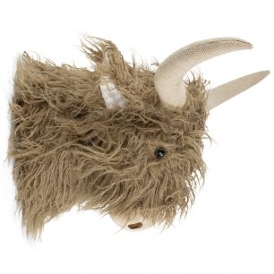 knuffel schotse hooglander wandkop bruin 40cm