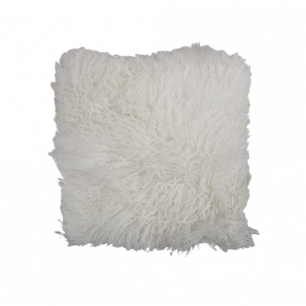 coussin mouton cheveux bouclés blanc 40x40cm