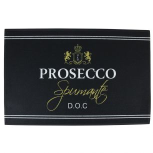 fußmatte wein prosecco schwarz 75x50cm