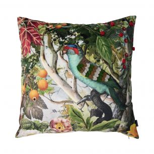 coussin fait main fleury oiseau bleu 45x45cm