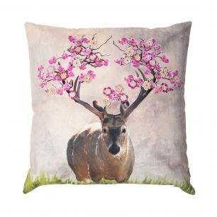 coussin fait main fleury fleur de cerf 45x45cm