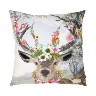 coussin fait main couronne de cerf fleury 45x45cm