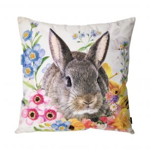 coussin fait main fleury lapin fleurs 45x45cm