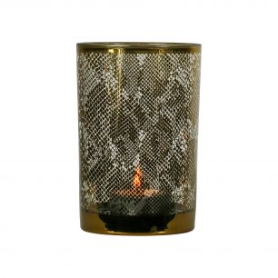 windlicht glas schlangen gold large 18cm*