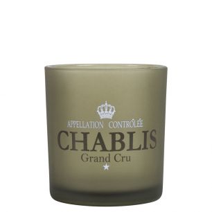 windlicht glass wein chablis taupe small 8cm*